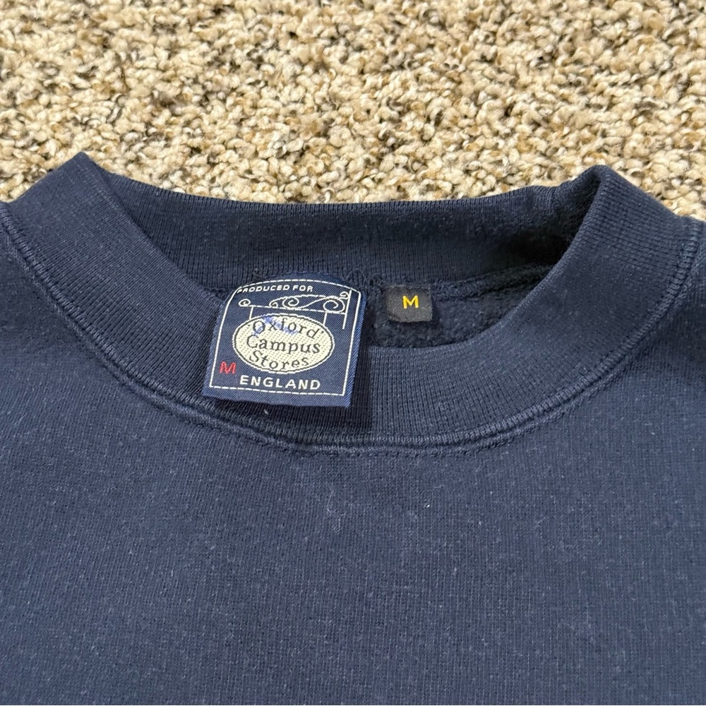 Vintage Oxford University Crewneck Sweatshirt Navy Embroidered Campus Store Sz M - Picture 3 of 7